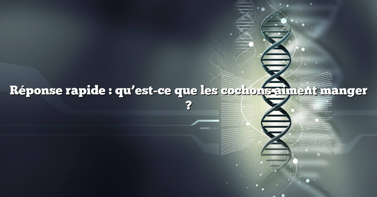 Réponse rapide : qu’est-ce que les cochons aiment manger ?